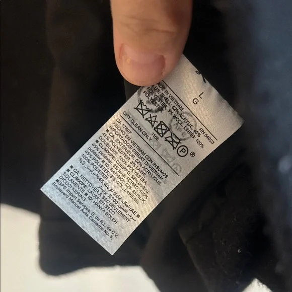 Old Navy Women’s Wool‑Blend Navy Peacoat | Double‑Breasted Classic Winter Coat L - Picture 5 of 8